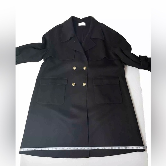 Nap Loungewear Double Breasted Wool Cashmere Coat XL Ornate Buttons Missing Belt - Picture 8 of 13